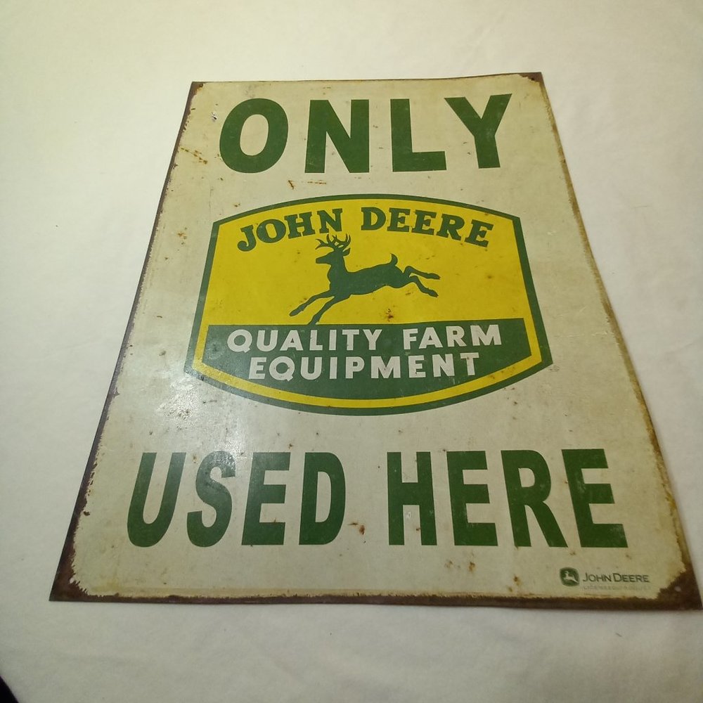 Only John Deere Used Here Metal Sign Vintage - Picture 5 of 5